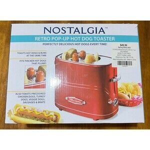 Nostalgia Retro Pop-Up Hot Dog Toaster - Red (HDT600RETRORED)